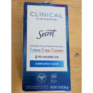 Secret Clinical Strength 72 Hr Clear Gel COMPLETELY CLEAN Hyaluronic Acid 07/27